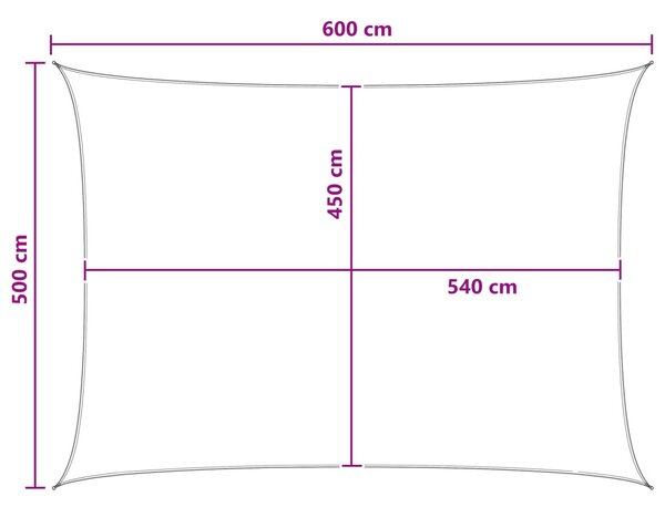 VidaXL Napernyő Vászon Világosszürke és fehér 5 x 6 m HDPE