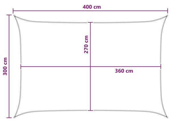 VidaXL Napernyő Vászon Sárga és Fehér 3 x 4 m HDPE