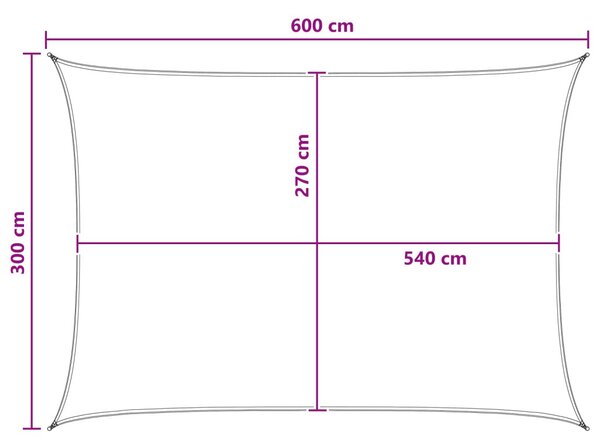 VidaXL Napernyő Vászon Sárga és Fehér 3 x 6 m HDPE
