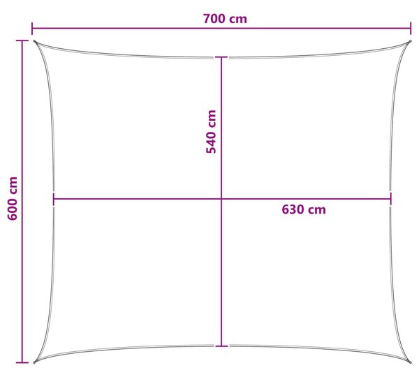 VidaXL Napernyő Vászon Sárga és Fehér 6 x 7 m HDPE
