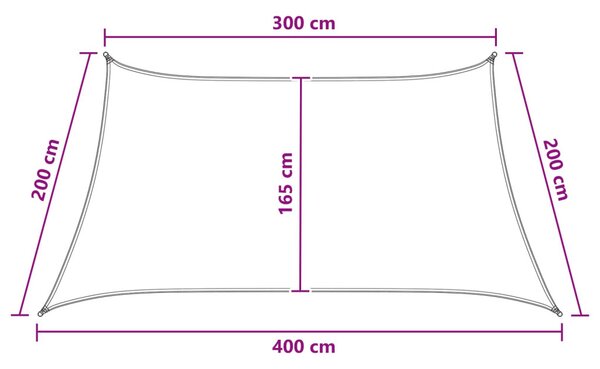 VidaXL Napernyő Vászon Sárga és Fehér 3 / 4 x 2 m HDPE