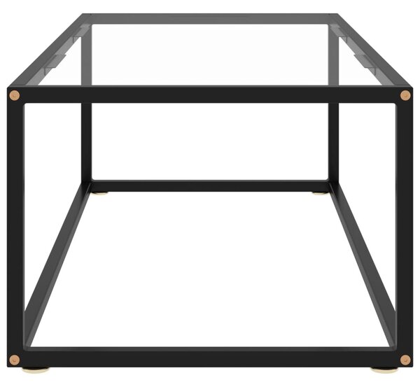 Fekete dohányzóasztal edzett üveggel 100 x 50 x 35 cm