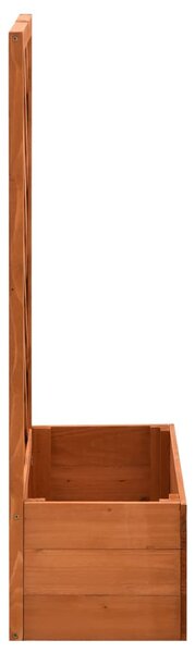 Narancssárga tömör fenyőfa rácsos kerti ültetőláda 50x25x90 cm