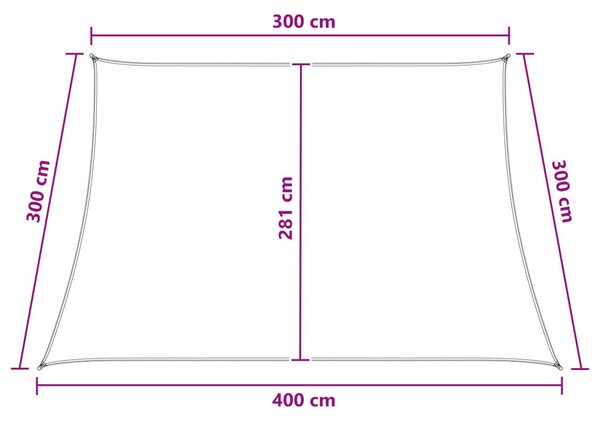 VidaXL Napernyő Vászon Kék és Fehér 3 / 4 x 3 m HDPE