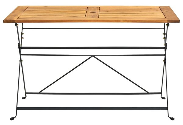 Tömör akácfa összecsukható kerti asztal 120 x 70 x 74 cm