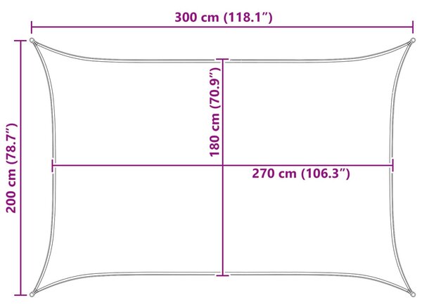 VidaXL Napernyő Vászon Sárga és Fehér 2 x 3 m HDPE