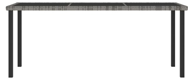 Szürke polyrattan kerti étkezőasztal 180 x 70 x 73 cm