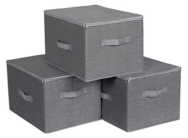 ELVIS tárolódobozok, 3 db, 40x30x25cm, szürke SongmicsHome