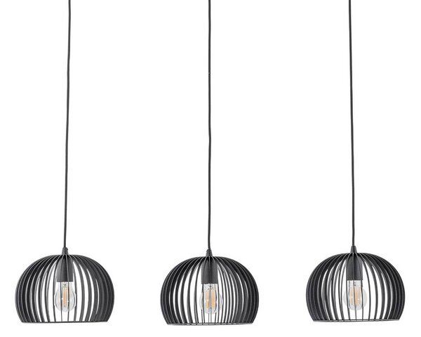 Lindby függőlámpa Jusra, fekete, fém, 3-as lámpa, 99cm, dimmelhető, Fekete, Nappali / Étkező, fém, Modern