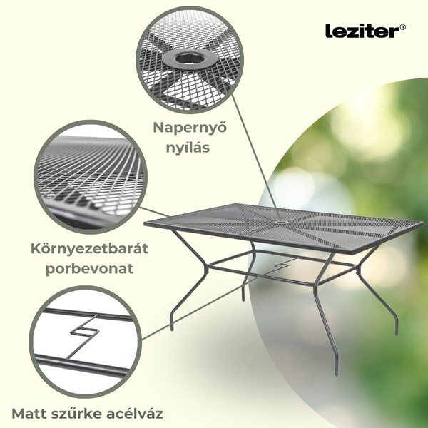 Melfi fém mesh kerti asztal 150x90x75 cm