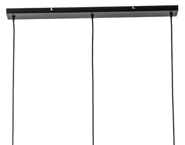 Lindby függőlámpa Jusra, fekete, fém, 3-as lámpa, 99cm, dimmelhető, Fekete, Nappali / Étkező, fém, Modern