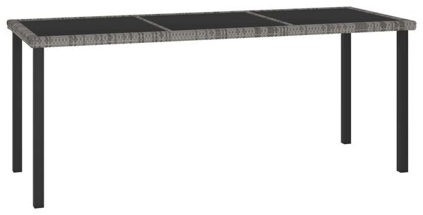 Szürke polyrattan kerti étkezőasztal 180 x 70 x 73 cm