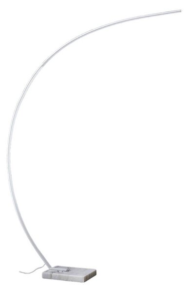 Lindby LED íves állólámpa Kendra, fehér, alumínium, magasság 180cm, dimmelhető, Fehér / opál, Nappali / Étkező, fém, Modern