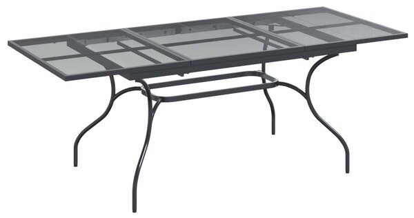 Húzható Mesh Étkezőasztal Antracitszürke 212 x 90 x 76 cm Acél