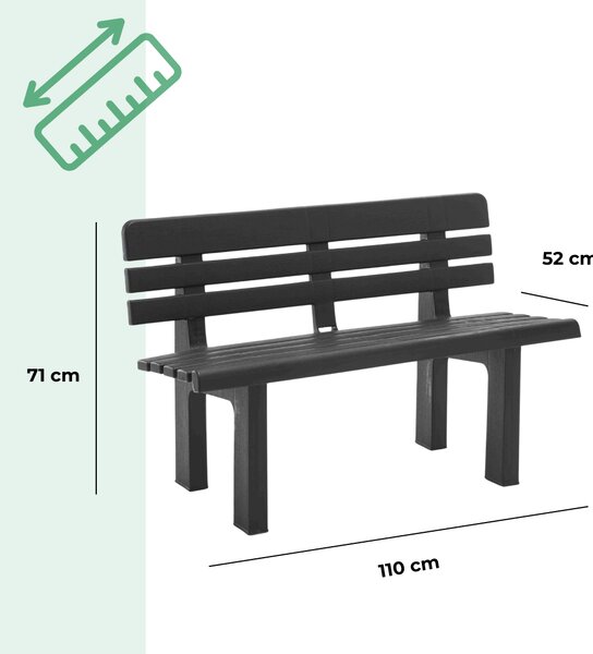 GENZIANA kerti pad, 110x52x71cm, antracit I.P.A.E-Progarden