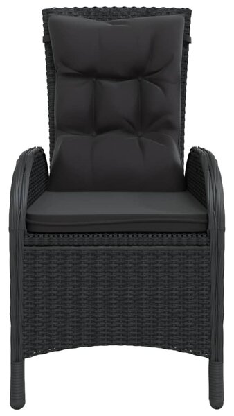 5 részes fekete polyrattan kerti bisztrószett
