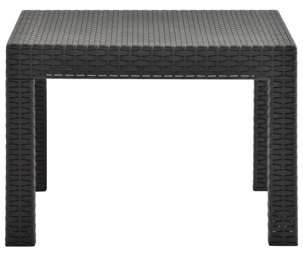 Antracitszürke PP rattan kerti asztal 58 x 58 x 41 cm