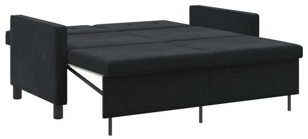 VidaXL Kanapéágy Fekete Szövet