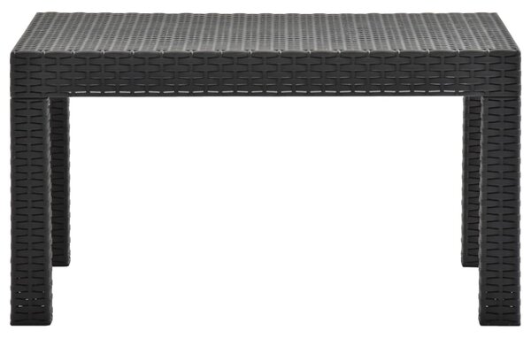 Antracitszürke PP rattan kerti asztal 58 x 58 x 41 cm