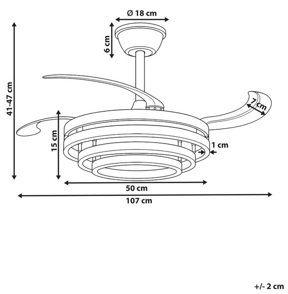 Mennyezeti ventilátor világítással AUCILLA Távirányítóval LED Arany
