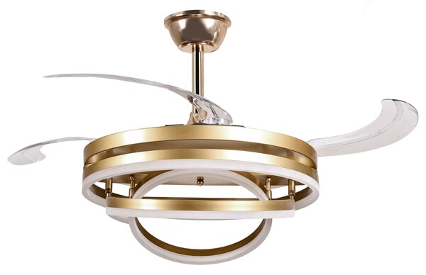 Mennyezeti ventilátor világítással AUCILLA Távirányítóval LED Arany
