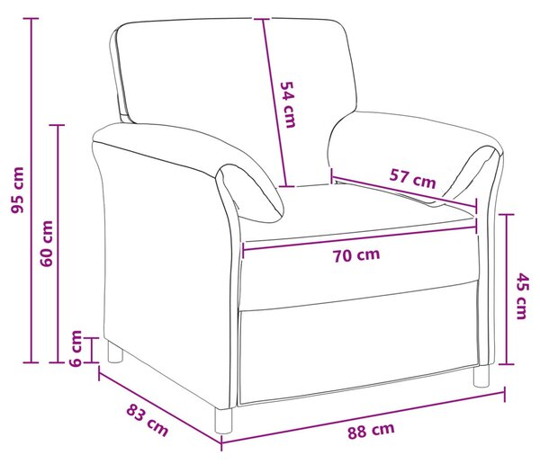 VidaXL 1 személyes kanapé Sárga 88 x 83 x 95 cm Bársony