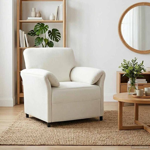 VidaXL 1 személyes kanapé Krémszínű 88 x 83 x 95 cm Bársony