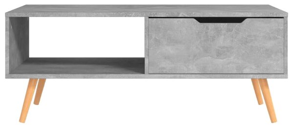 Betonszürke szerelt fa dohányzóasztal 100 x 49,5 x 43 cm