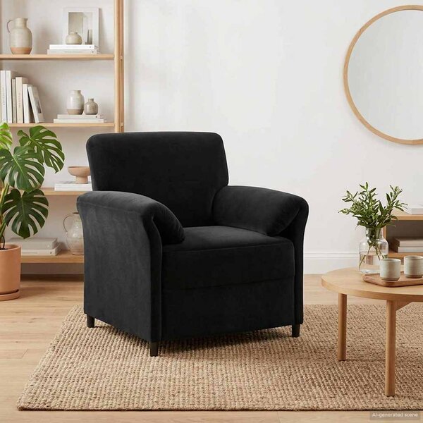 VidaXL 1 személyes kanapé Fekete 88 x 83 x 95 cm Bársony