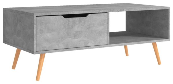 Betonszürke szerelt fa dohányzóasztal 100 x 49,5 x 43 cm