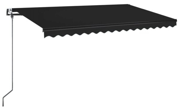 Antracitszürke szélérzékelős és LED-es napellenző 450 x 350 cm
