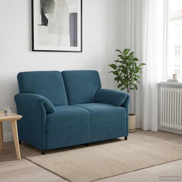 VidaXL Kétüléses Kanapé Kék 138 x 83 x 95 cm Bársony