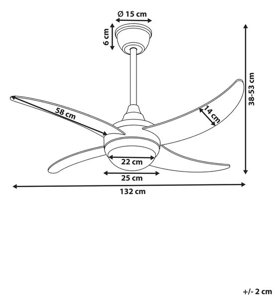 Mennyezeti ventilátor világítással CHACANA Távirányítóval LED Bronz