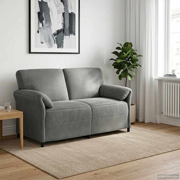 VidaXL Kétüléses Kanapé Sötétszürke 158 x 83 x 95 cm Bársony