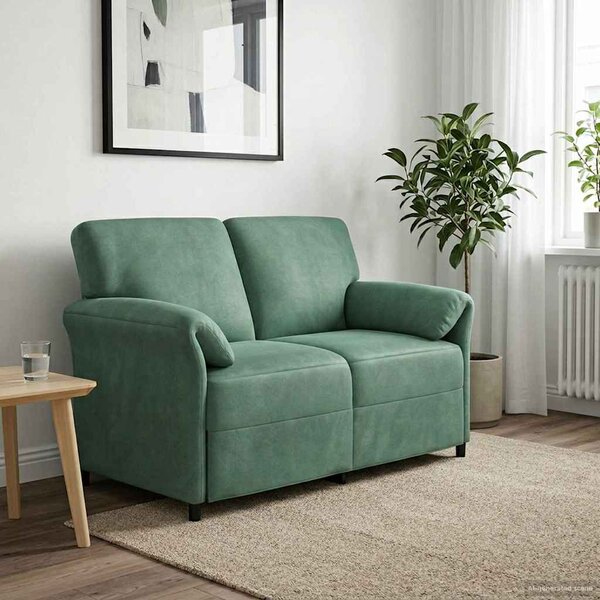 VidaXL Kétüléses Kanapé Tengeri Zöld 138 x 83 x 95 cm Bársony