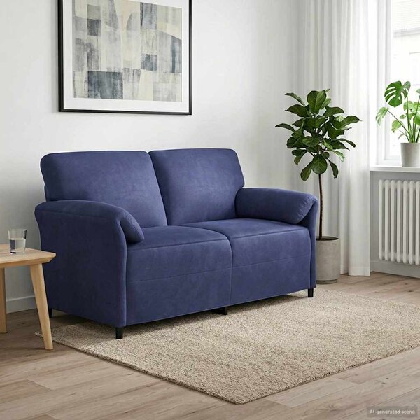 VidaXL Kétüléses Kanapé Rendőrségi kék 158 x 83 x 95 cm Bársony