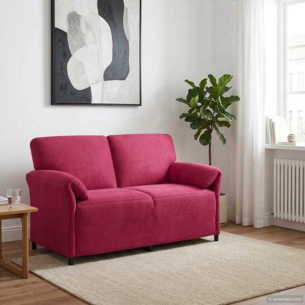 VidaXL Kétüléses Kanapé Bordó 158 x 83 x 95 cm Bársony