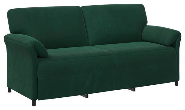 VidaXL 3-Fős kanapé Sötétzöld 198 x 83 x 95 cm Bársony