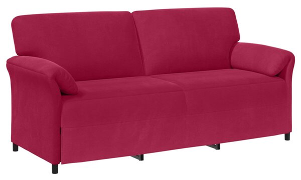 VidaXL 3-Fős kanapé Bordó 198 x 83 x 95 cm Bársony