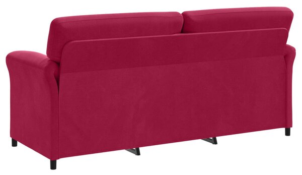 VidaXL 3-Fős kanapé Bordó 198 x 83 x 95 cm Bársony