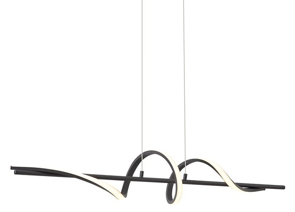 Design függőlámpa fekete 110cm LED-del, 3 lépésben dimmelhető - Wokkel