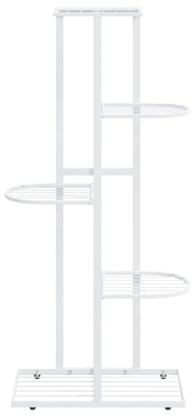 Fehér 5 szintes acél virágtartó állvány 43 x 22 x 98 cm