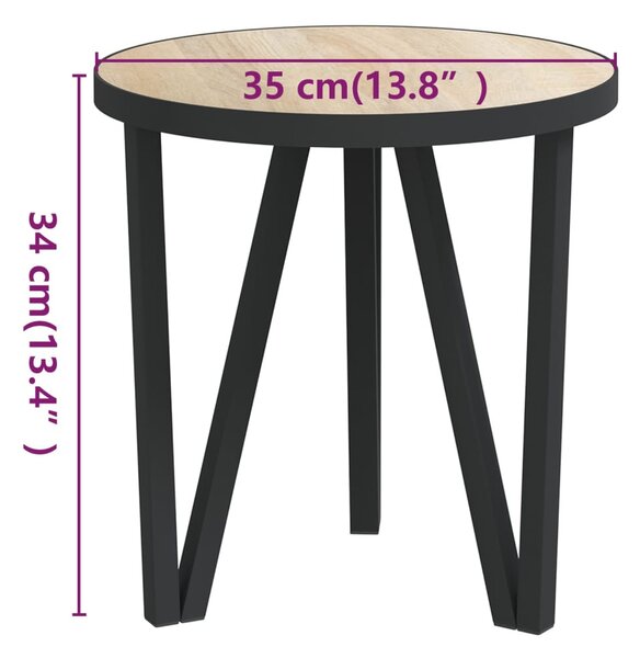 Sonoma-tölgyszínű MDF dohányzóasztal Ø35 cm