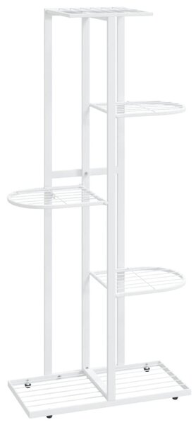 Fehér 5 szintes acél virágtartó állvány 43 x 22 x 98 cm