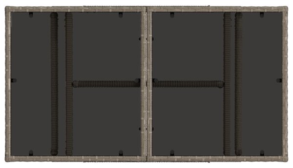 VidaXL Kerti Asztal Szürke 100 x 55 x 37 cm PE Rattan és Üveg