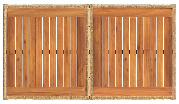 Kerti Asztal Természetes 100 x 55 x 37 cm PE Rattan és Üveg