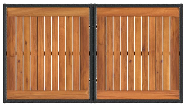 VidaXL Kerti Asztal Fekete és természetes 100 x 55 x 37 cm