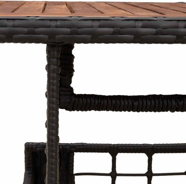 VidaXL Kerti Asztal Fekete és természetes 100 x 55 x 37 cm