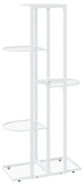 Fehér 5 szintes acél virágtartó állvány 43 x 22 x 98 cm