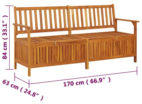 Tömör akácfa tárolópad 170 cm